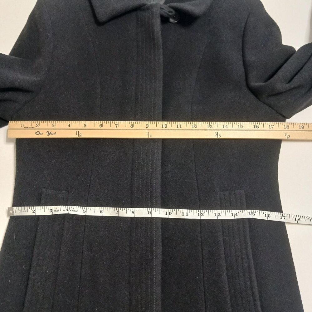 Brook Taverner Wool Cashmere Overcoat Black BURLINGTON Made In Italy Size 8 - Picture 12 of 14